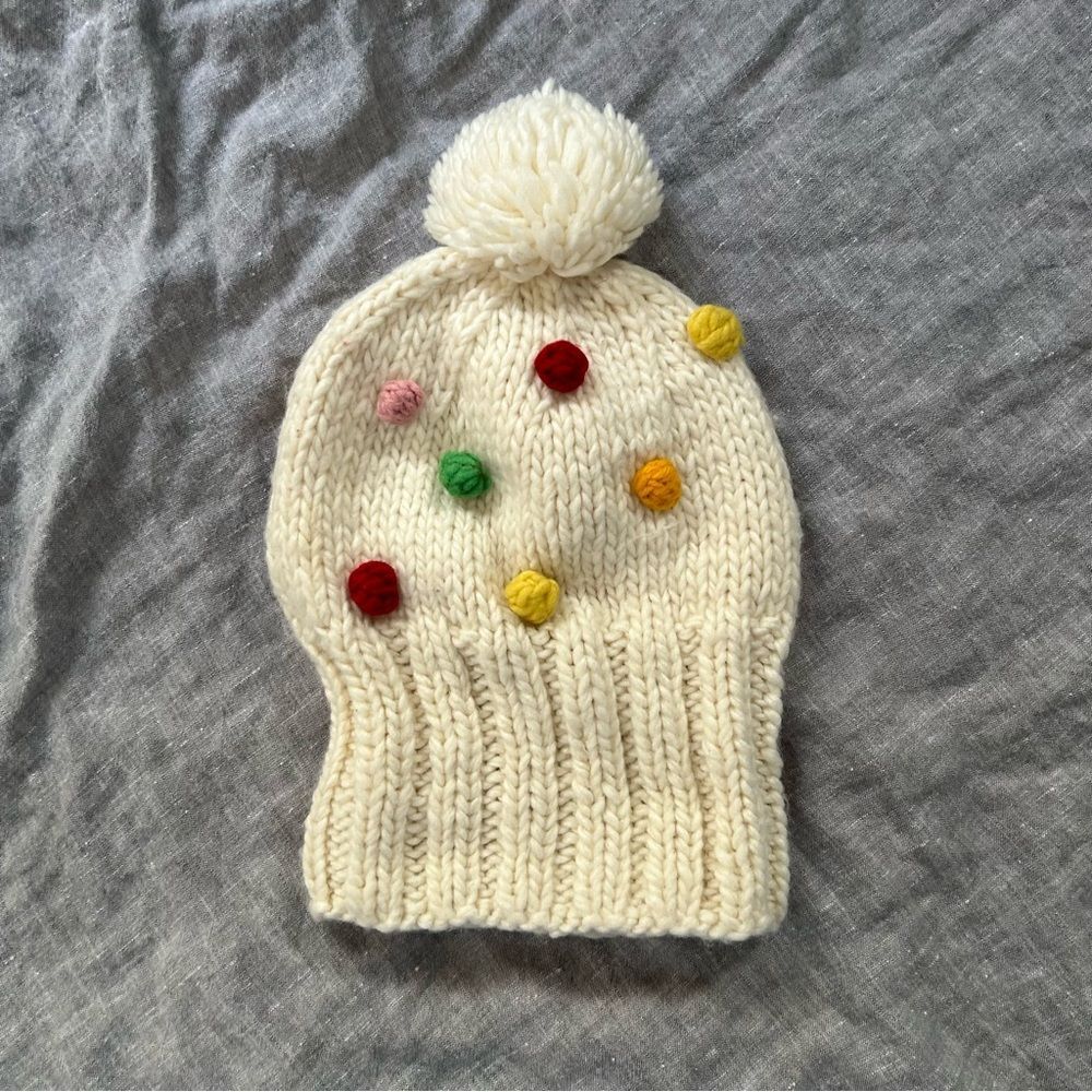 The Blueberry Hill Percy Dot Beanie Rainbow Pom Pom